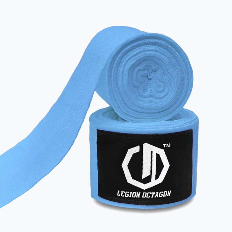 Bandaże bokserskie Octagon Legion Standard 500 cm light blue 2