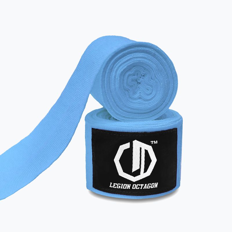 Bandaże bokserskie Octagon Legion Standard 300 cm light blue 2