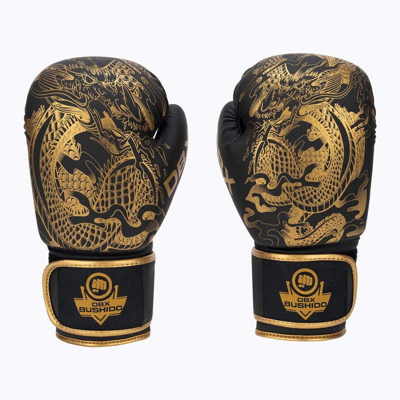 Rękawice bokserskie DBX BUSHIDO "Gold Dragon" złote/czarne 2
