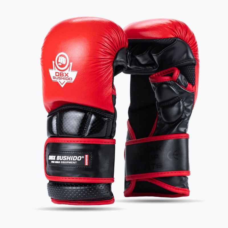 Rękawice grapplingowe DBX BUSHIDO MMA Premium czarny/czerwony 2