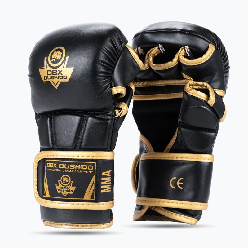 Rękawice grapplingowe DBX BUSHIDO Master MMA czarny/złoty 2