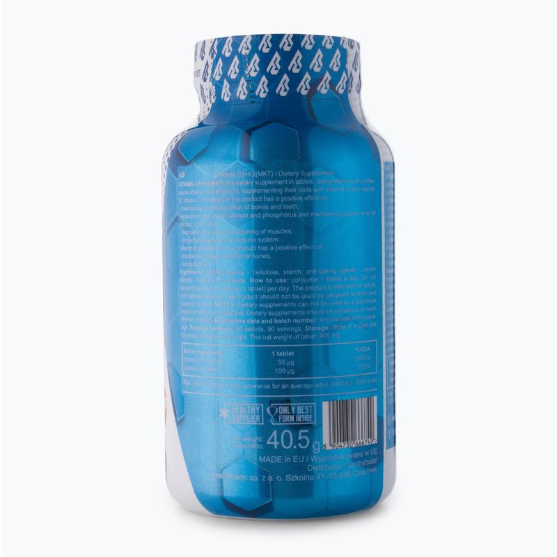Witaminy Real Pharm Vitamin D3 + K2 90 tabletek 2