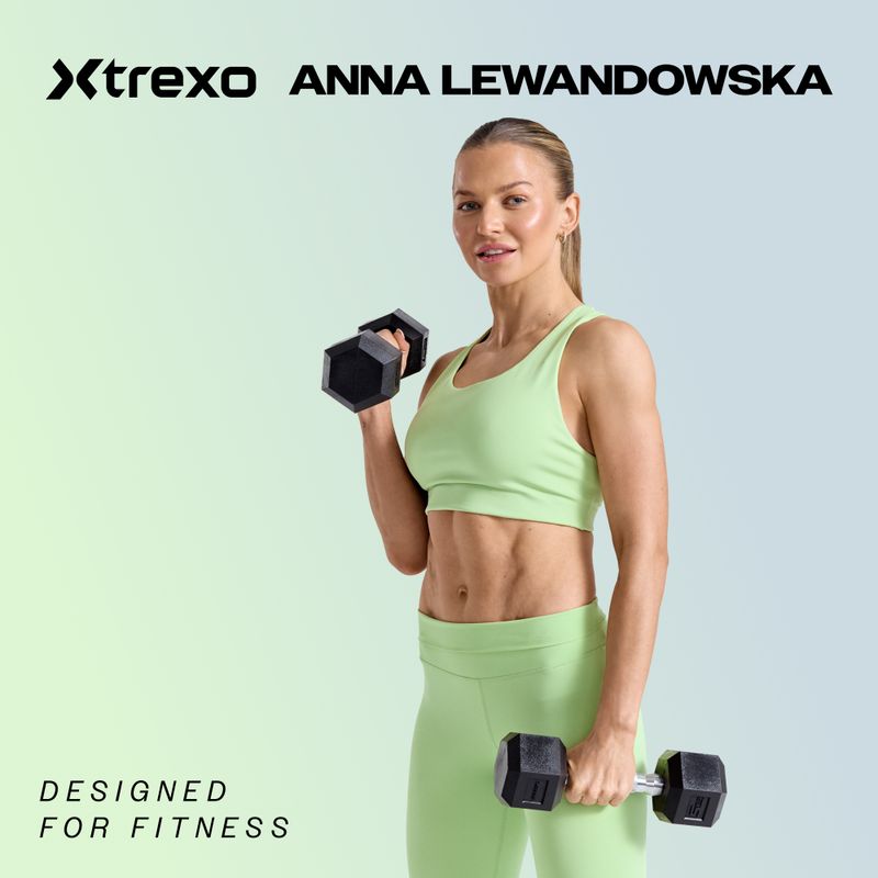 Hantel ogumowany XTREXO Hex 40 kg 2