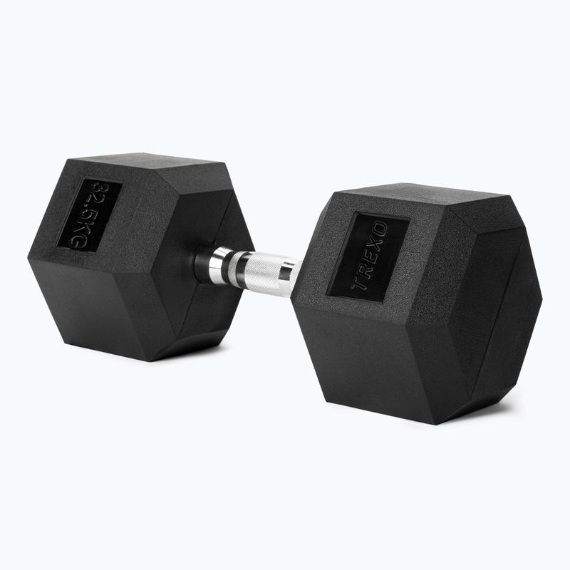 Hantel ogumowany XTREXO Hex 32,5 kg