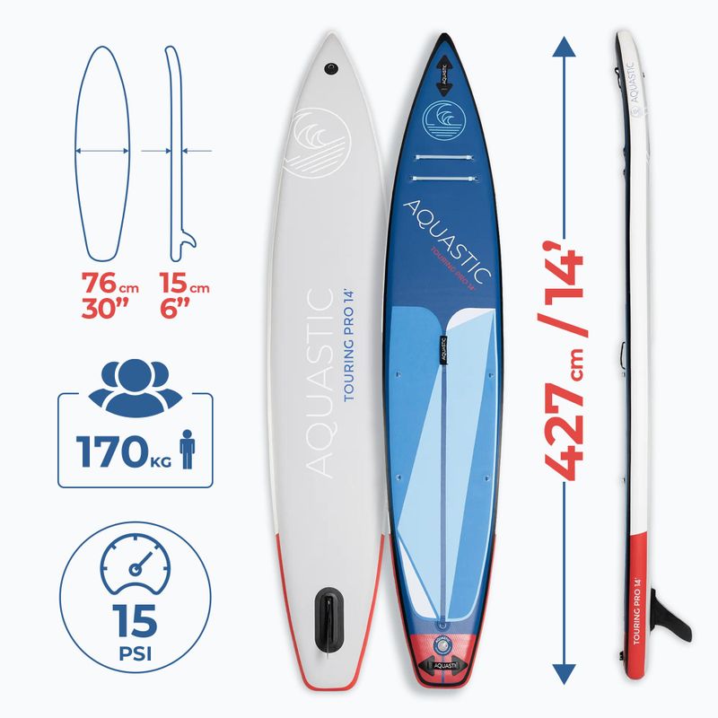Deska SUP AQUASTIC Touring Pro 14’0" niebieska 17