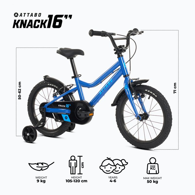 Rower dziecięcy ATTABO KNACK 16" niebieski 2