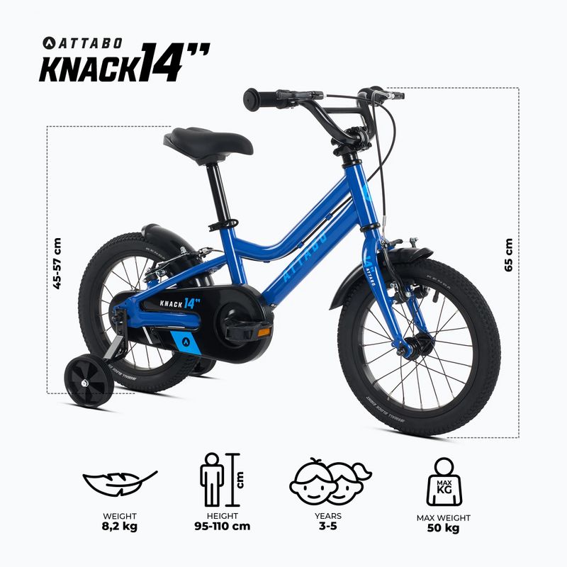 Rower dziecięcy ATTABO KNACK 14" niebieski 2