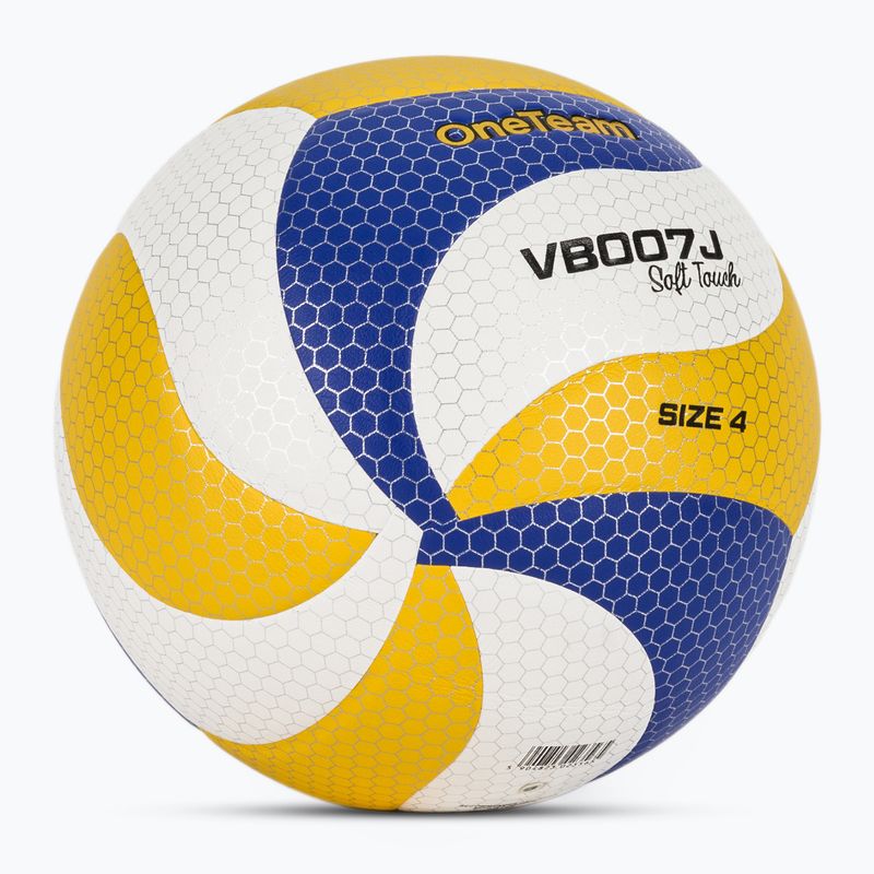 Piłka do siatkówki dziecięca OneTeam VB007J żółty/niebieski/biały rozmiar 4 2