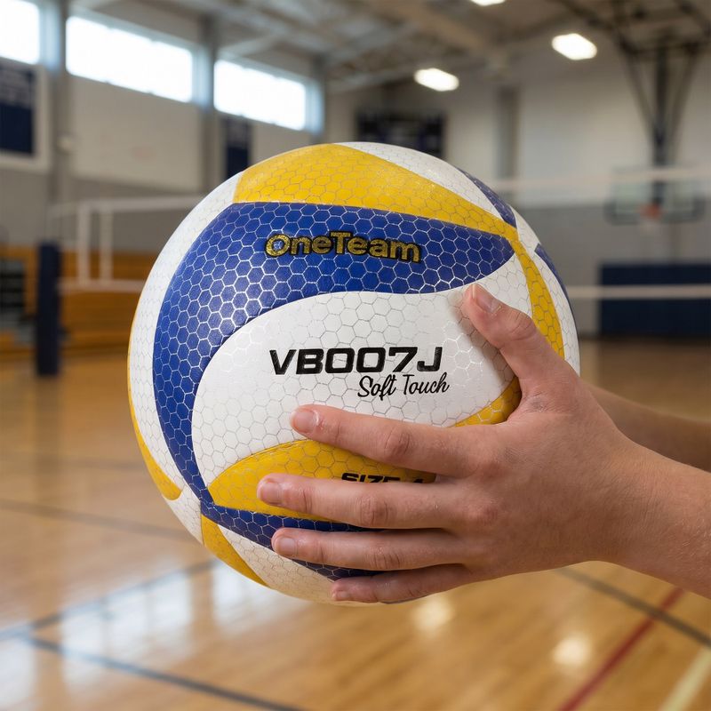 Piłka do siatkówki dziecięca OneTeam VB007J żółty/niebieski/biały rozmiar 4 4