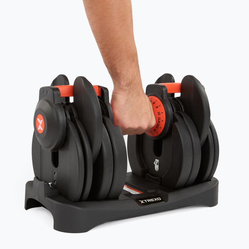 Hantel regulowana XTREXO 24 kg EVO czarny 10