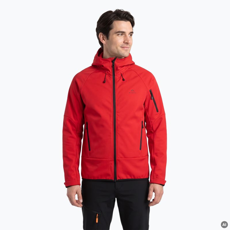 Bluza trekkingowa męska KADVA Arix WP 5K/3K softshell hybrid czerwony