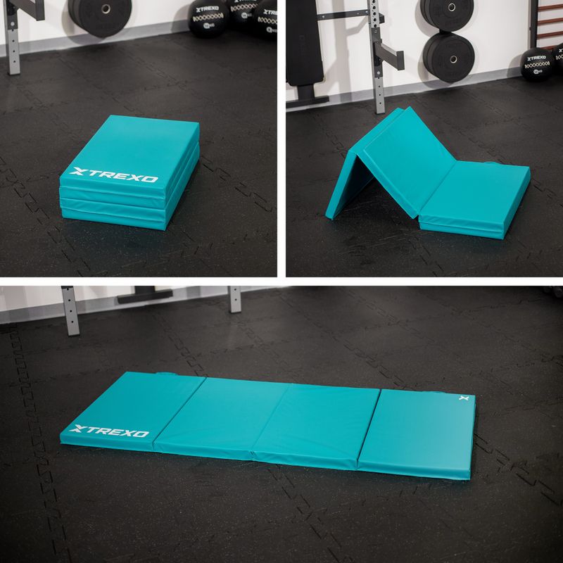 Materac gimnastyczny XTREXO składany 195 x 80 x 5 cm zielony 11