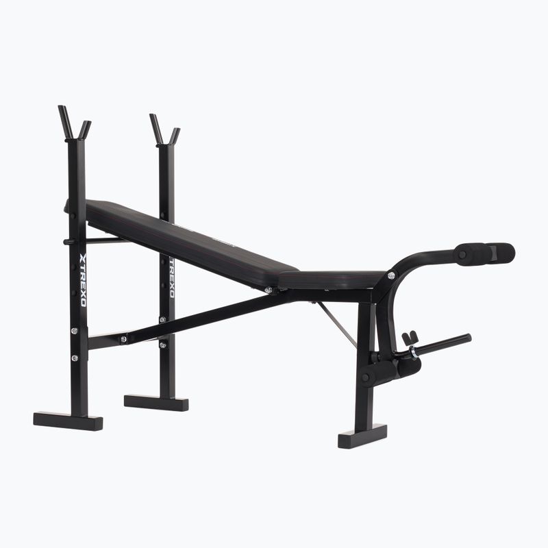 Ławka treningowa XTREXO BenchFit Lite ze stojakiem i sztangą czarny 8