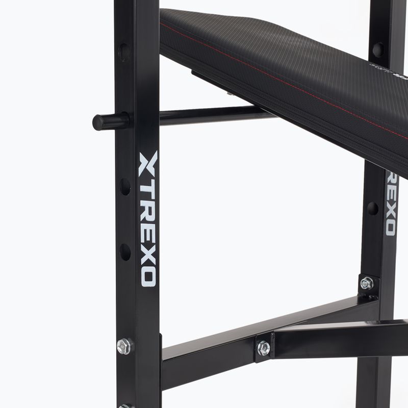 Ławka treningowa XTREXO BenchFit Lite ze stojakiem i sztangą czarny 12