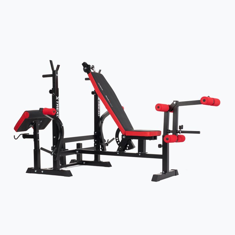 Ławka treningowa XTREXO BenchFit Max ze stojakiem i modlitewnikiem czarny 8