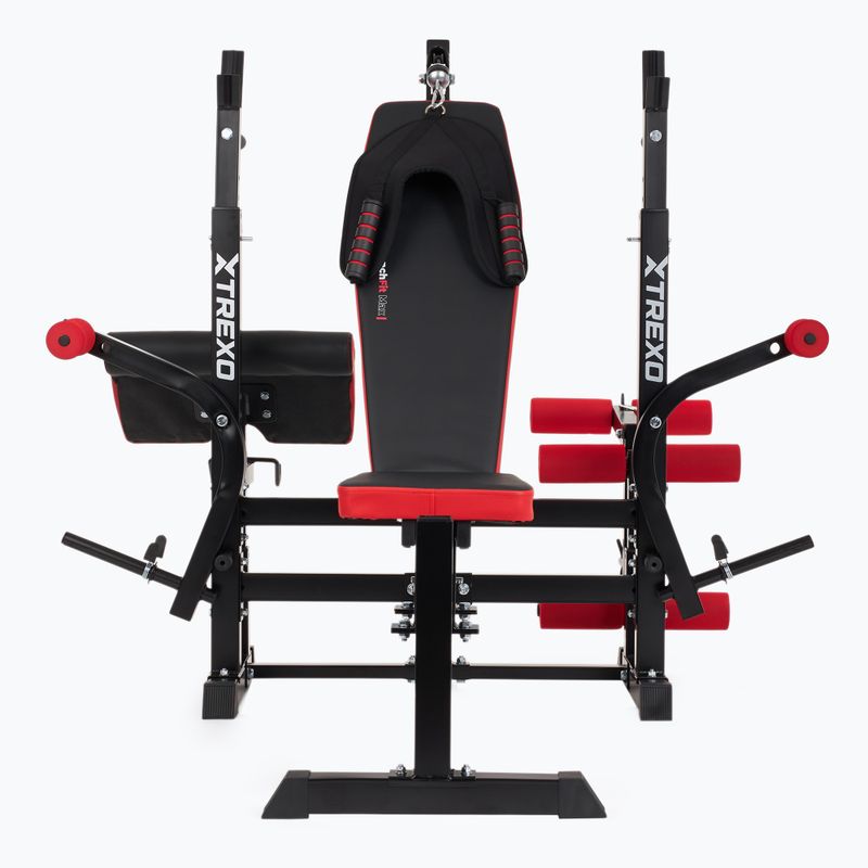 Ławka treningowa XTREXO BenchFit Max ze stojakiem i modlitewnikiem czarny 12