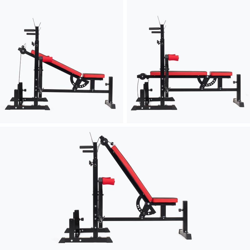Ławka treningowa XTREXO BenchFit Max ze stojakiem i modlitewnikiem czarny 15