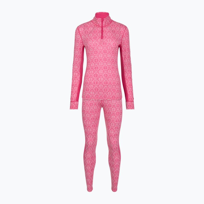 Komplet bielizny termoaktywnej damskiej WOOLCANOSET1121 100% merino różowy