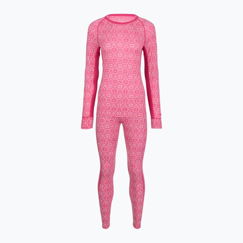Komplet bielizny termoaktywnej damskiej WOOLCANO SET1109 100% merino różowy