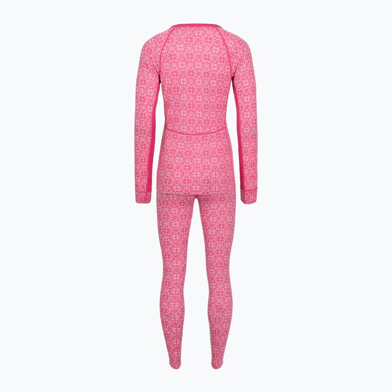 Komplet bielizny termoaktywnej damskiej WOOLCANO SET1109 100% merino różowy 2