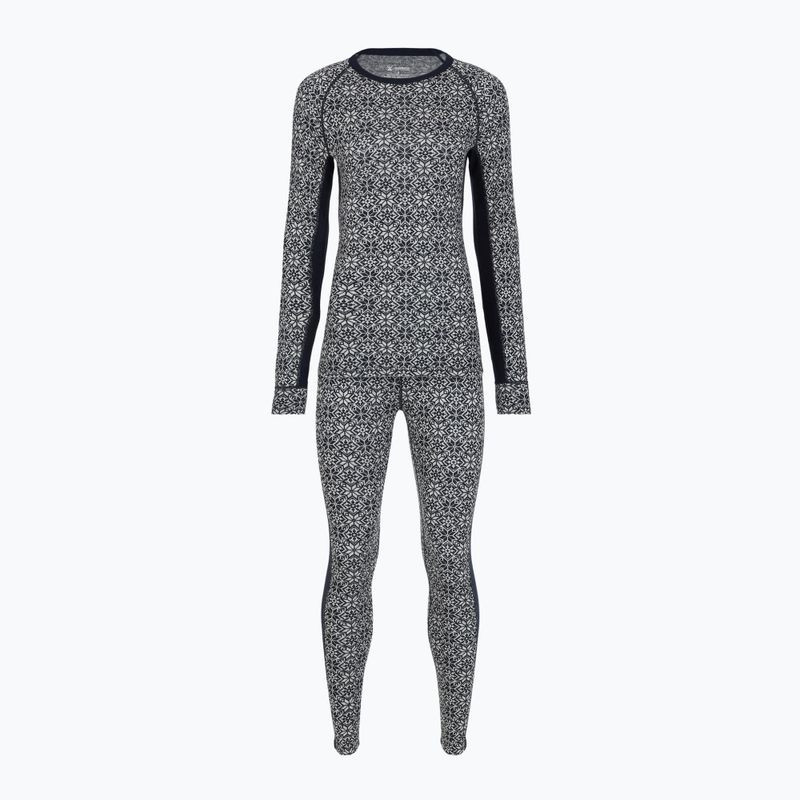 Komplet bielizny termoaktywnej damskiej WOOLCANO SET1109 100% merino granatowy