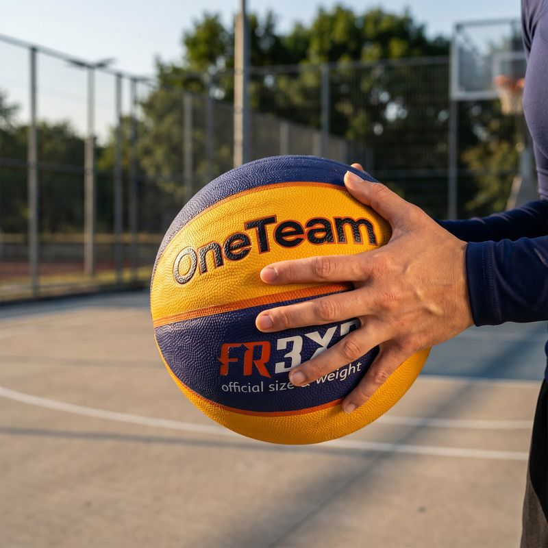 Piłka do koszykówki OneTeam Rim Rush 3x3 niebieski 4