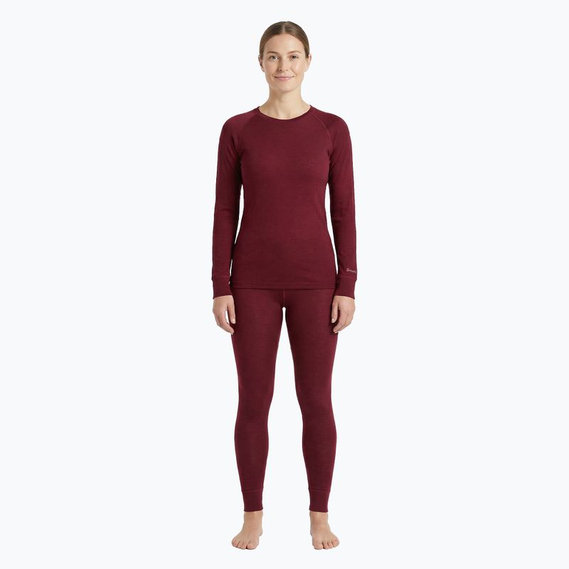 Komplet bielizny termoaktywnej damskiej WOOLCANO Merino SET0543 bordowy