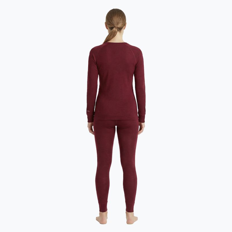 Komplet bielizny termoaktywnej damskiej WOOLCANO Merino SET0543 bordowy 3