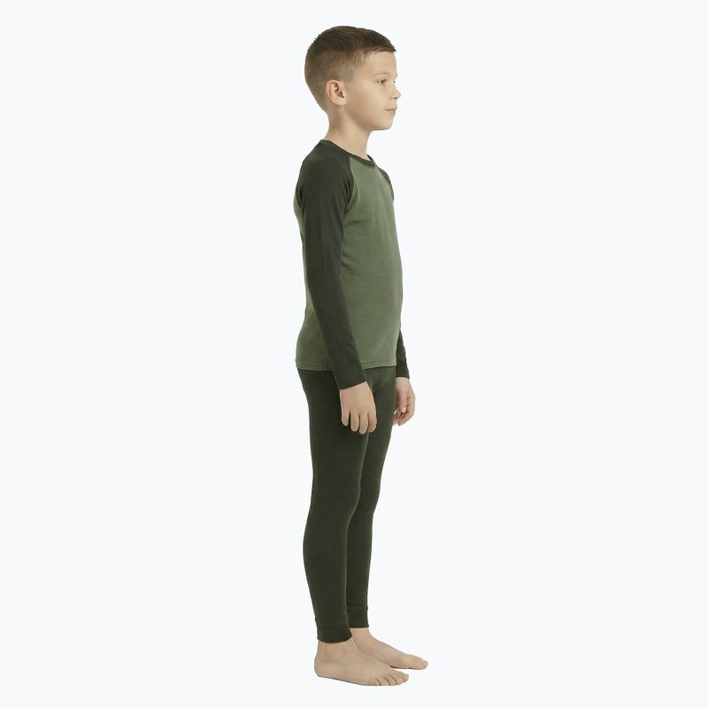 Komplet bielizny termoaktywnej dziecięcej WOOLCANO Merino SET0982 khaki 2