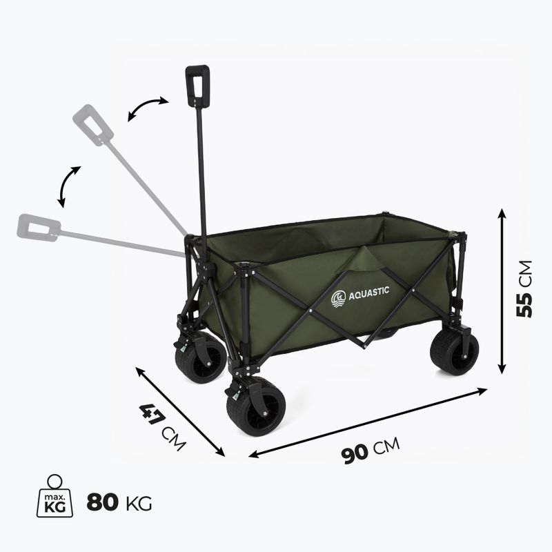 Wózek transportowy składany AQUASTIC Caro zielony 12