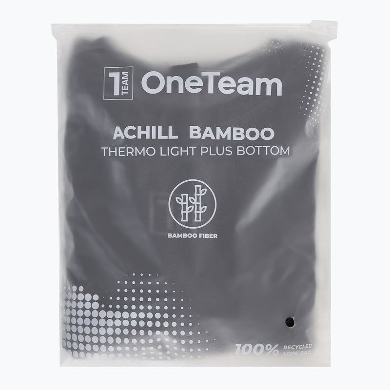 Spodnie bielizna termoaktywne męskie OneTeam ACHILL BAMBOO THERMO LIGHT PLUS bezszwowe czarny 7