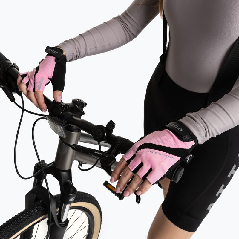 Rękawiczki rowerowe damskie ATTABO Kinu Pro WMNS shock absorbing system różowy/czarny 5