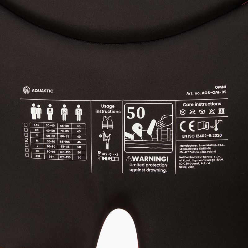 Kamizelka asekuracyjna AQUASTIC Omni 50N neoprenowa różowy 7