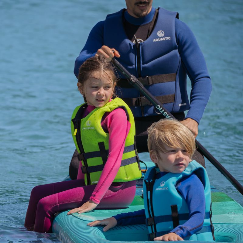 Kamizelka asekuracyjna dziecięca AQUASTIC Youth 50N neoprenowa zielony 11