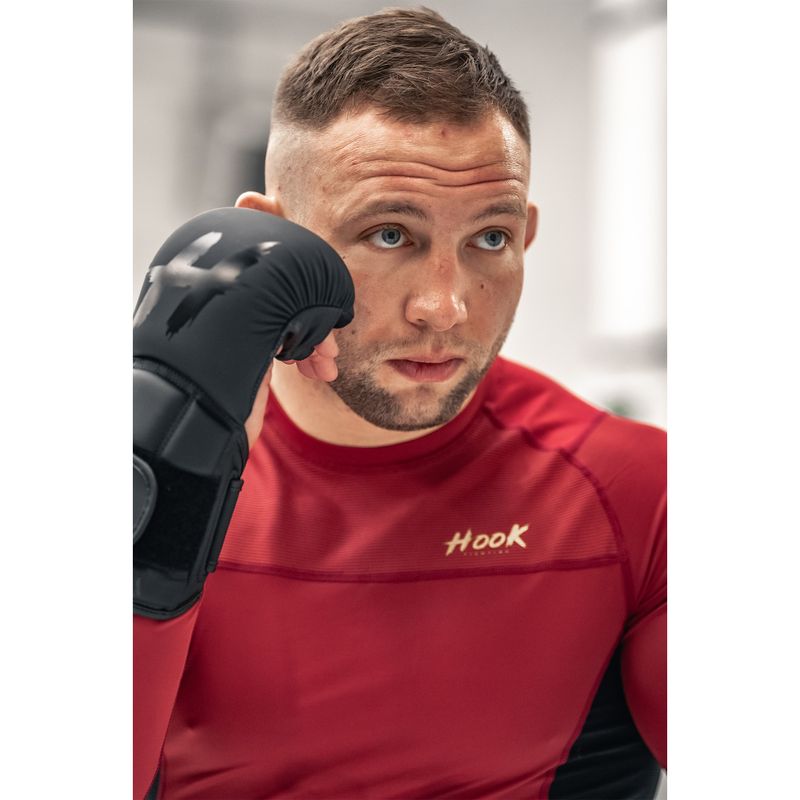Koszulka treningowa longsleeve męska rashguard HOOK FIGHTING Base czerwony 16