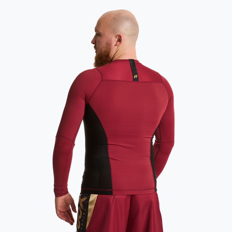 Koszulka treningowa longsleeve męska rashguard HOOK FIGHTING Base czerwony 3