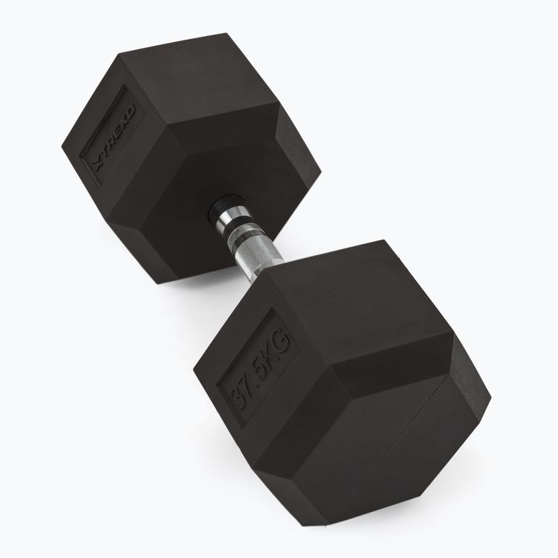 Hantel ogumowany XTREXO Hex 37,5 kg 3