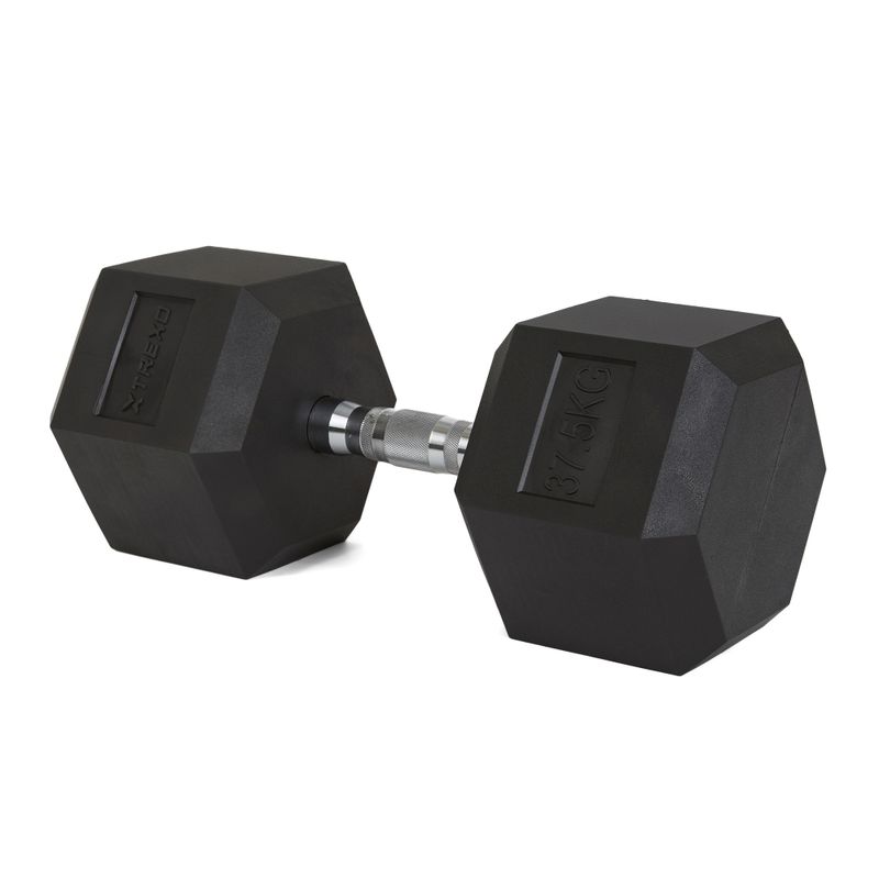 Hantel ogumowany XTREXO Hex 37,5 kg 6