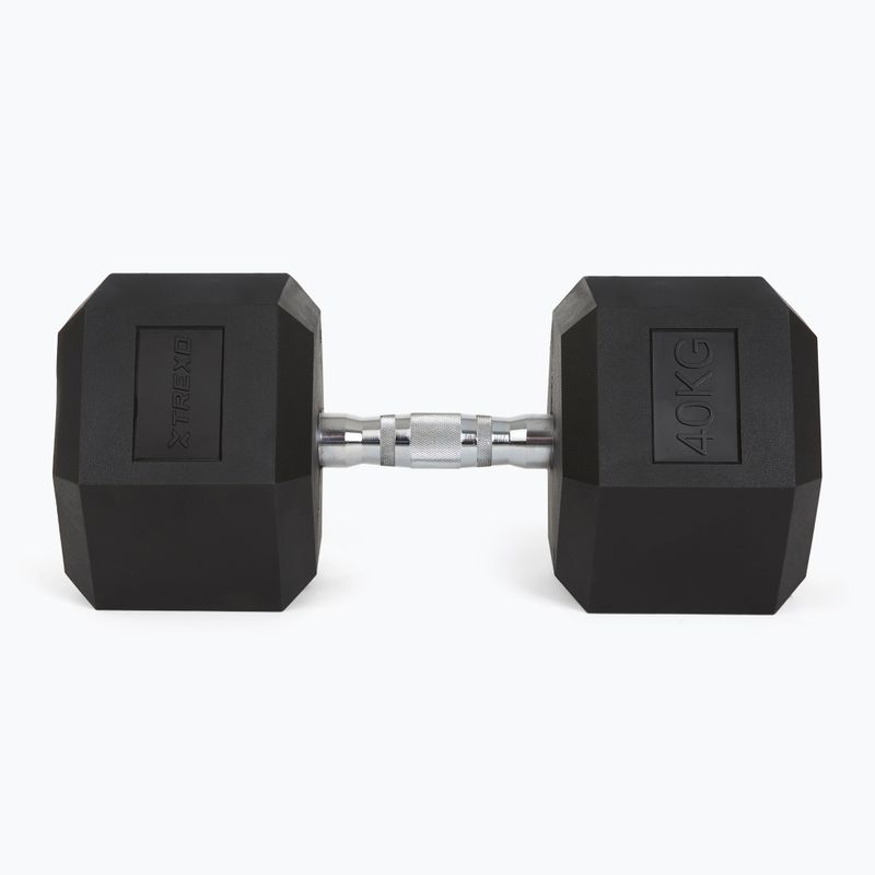 Hantel ogumowany XTREXO Hex 40 kg 5