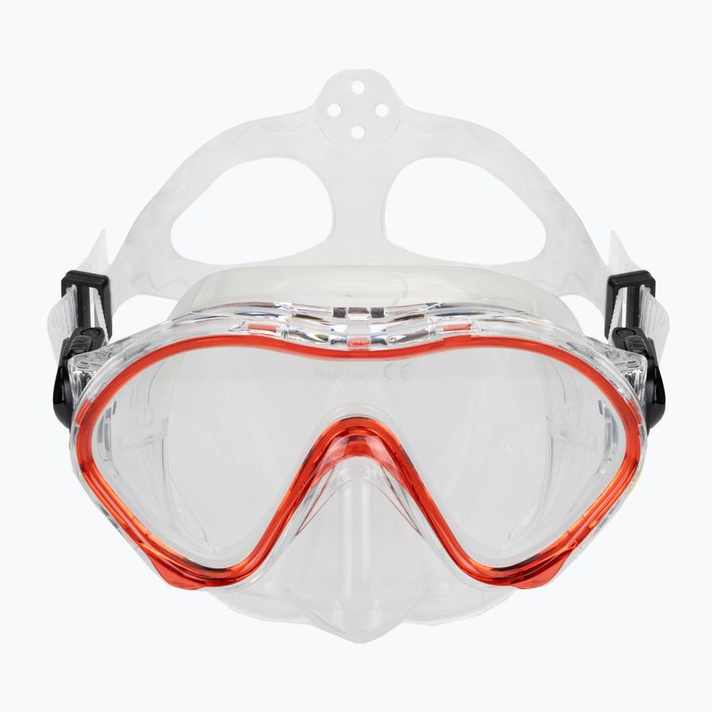 Zestaw do snorkelingu dziecięcy AQUASTIC Minke maska + fajka czerwony 4