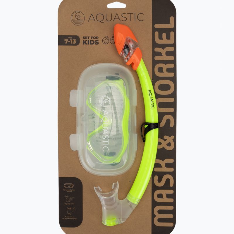 Zestaw do snorkelingu dziecięcy AQUASTIC Minke maska + fajka zielony 10