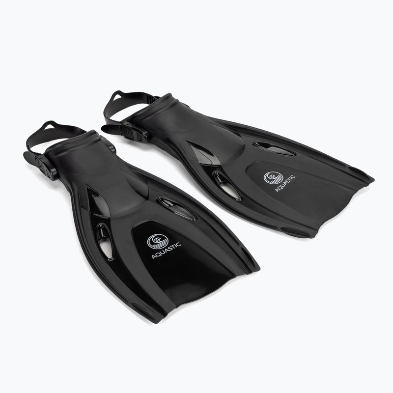 Zestaw do snorkelingu AQUASTIC Cove maska + fajka + płetwy czarny 7