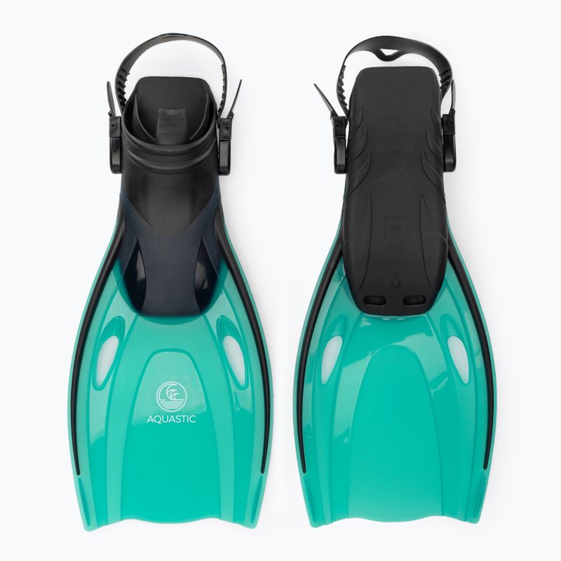 Zestaw do snorkelingu AQUASTIC Jetty maska + fajka + płetwy niebieski 8