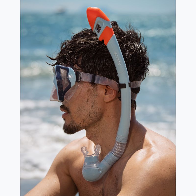 Zestaw do snorkelingu AQUASTIC Shoal maska + fajka + płetwy niebieski 18