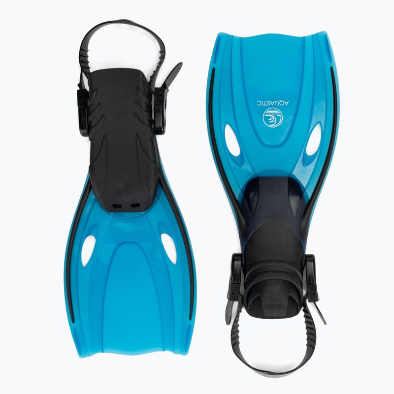 Zestaw do snorkelingu dziecięcy AQUASTIC Shelly maska + fajka + płetwy jasnoniebieski 8