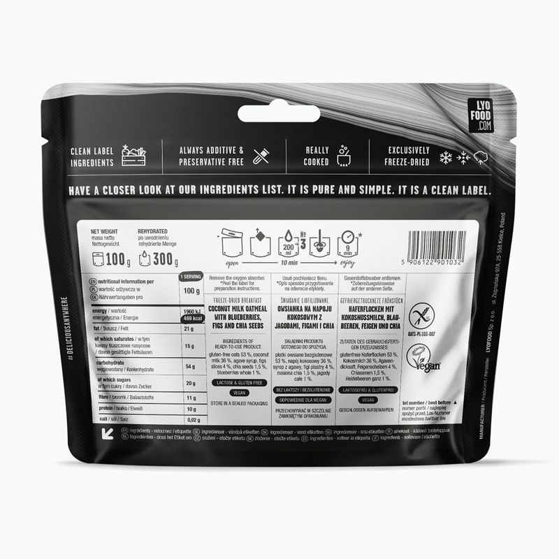 Żywność liofilizowana LYOFOOD Owsianka figowo-jagodowa 100 g 2