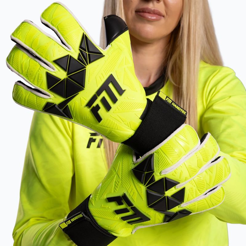 Rękawice bramkarskie Football Masters Invictus X PRO yellow fluo 5