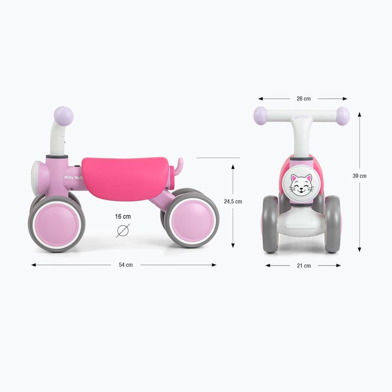Rowerek biegowy Milly Mally York pink 2