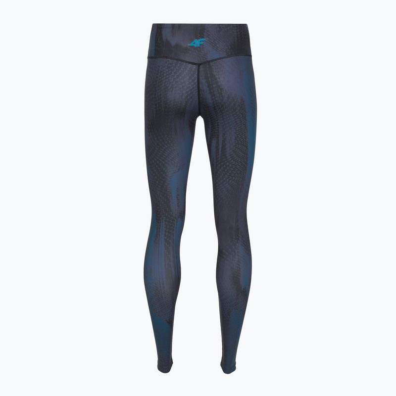 Legginsy treningowe damskie 4F Solar Punk FNK F454 sea green allover 10