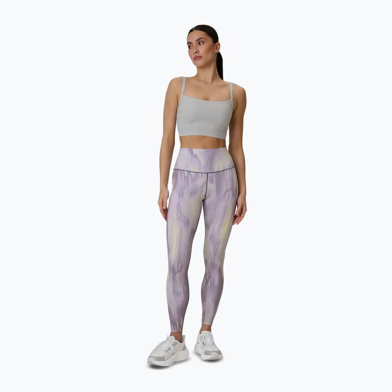Legginsy treningowe damskie 4F Solar Punk FNK F454 light yellow allover 2